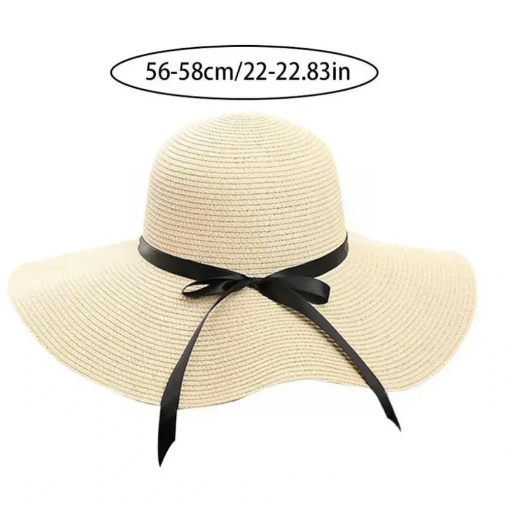 WIDE BRIM SUN HAT IN PINK, KHAKI OR NATURAL WITH‎ A BLACK RIBBON-NEW
